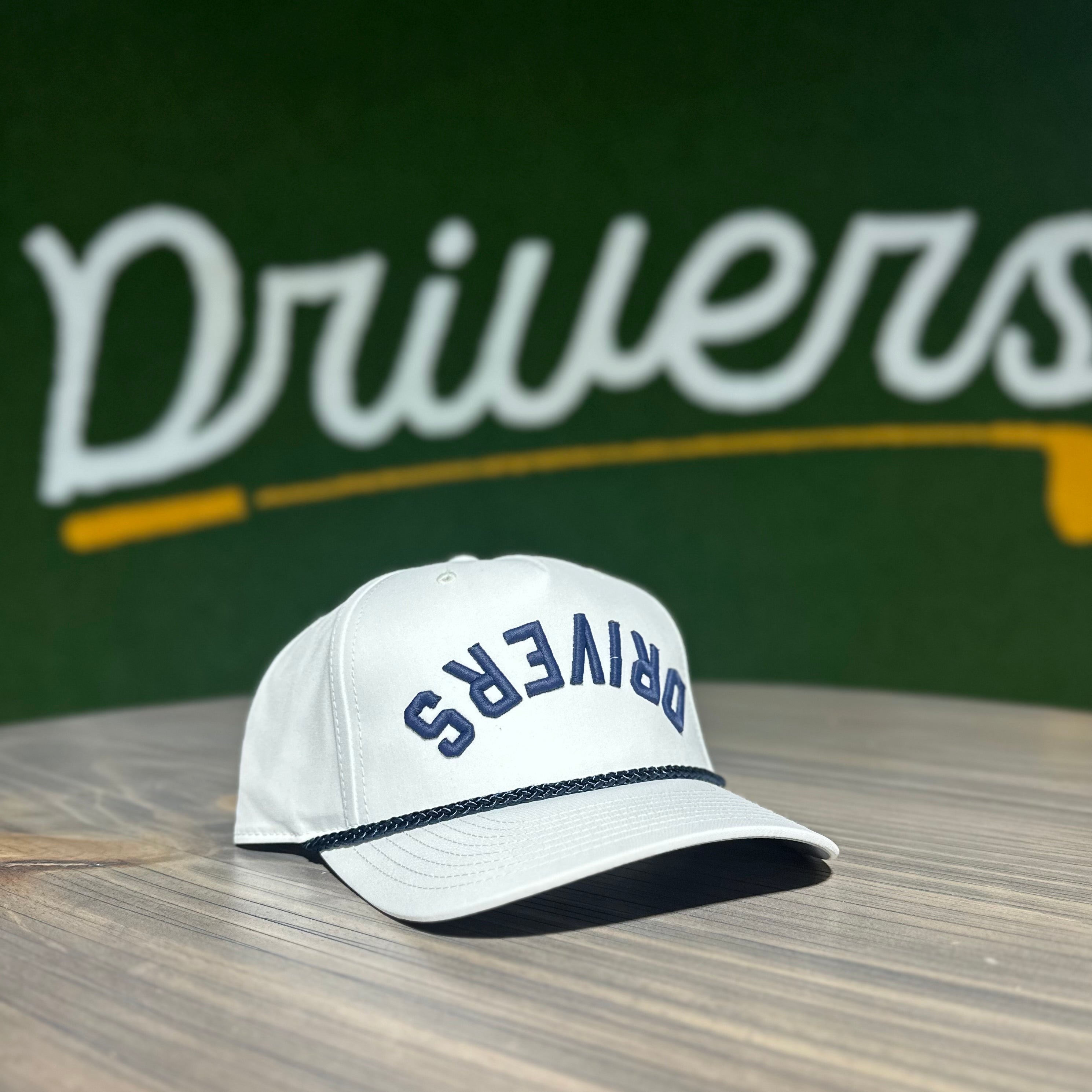 White/Blue Upside Down DRIVERS Hat
